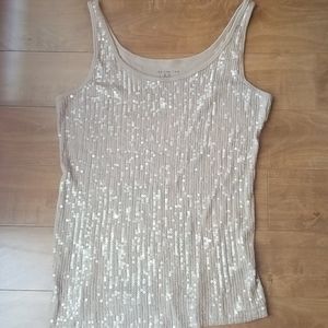The Limited - Tan sequined tank top